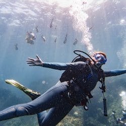 diver at Richelieu Rock dive site