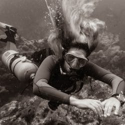 Sidemount diver in Koh Tao