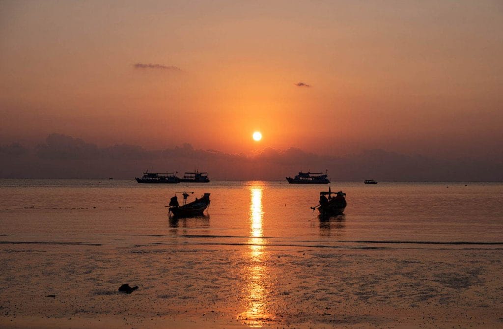 Sunset over Sairee beach, Koh Tao