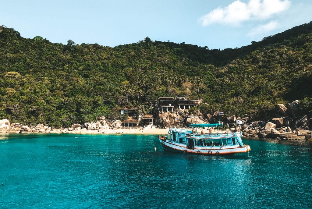 Dive boat in Mango bay, Koh Tao