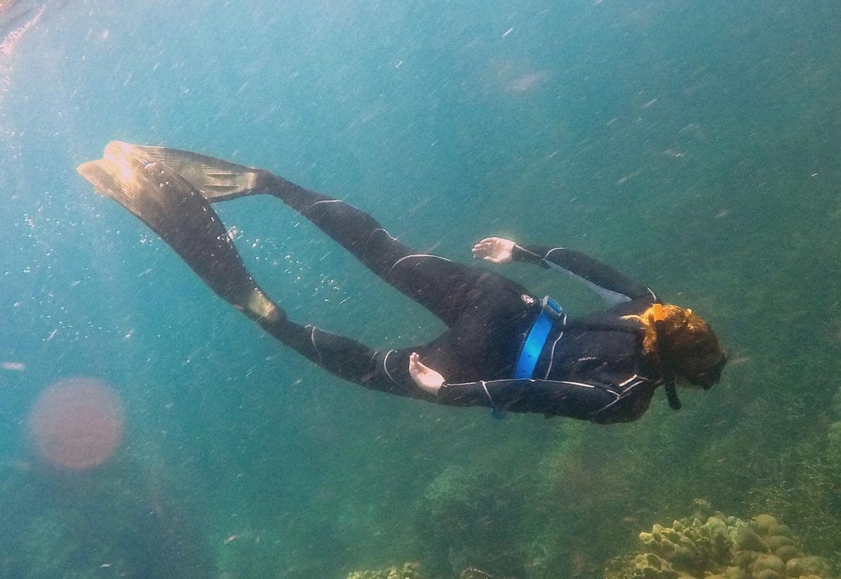 Annika Ziehen free diving in Koh Tao