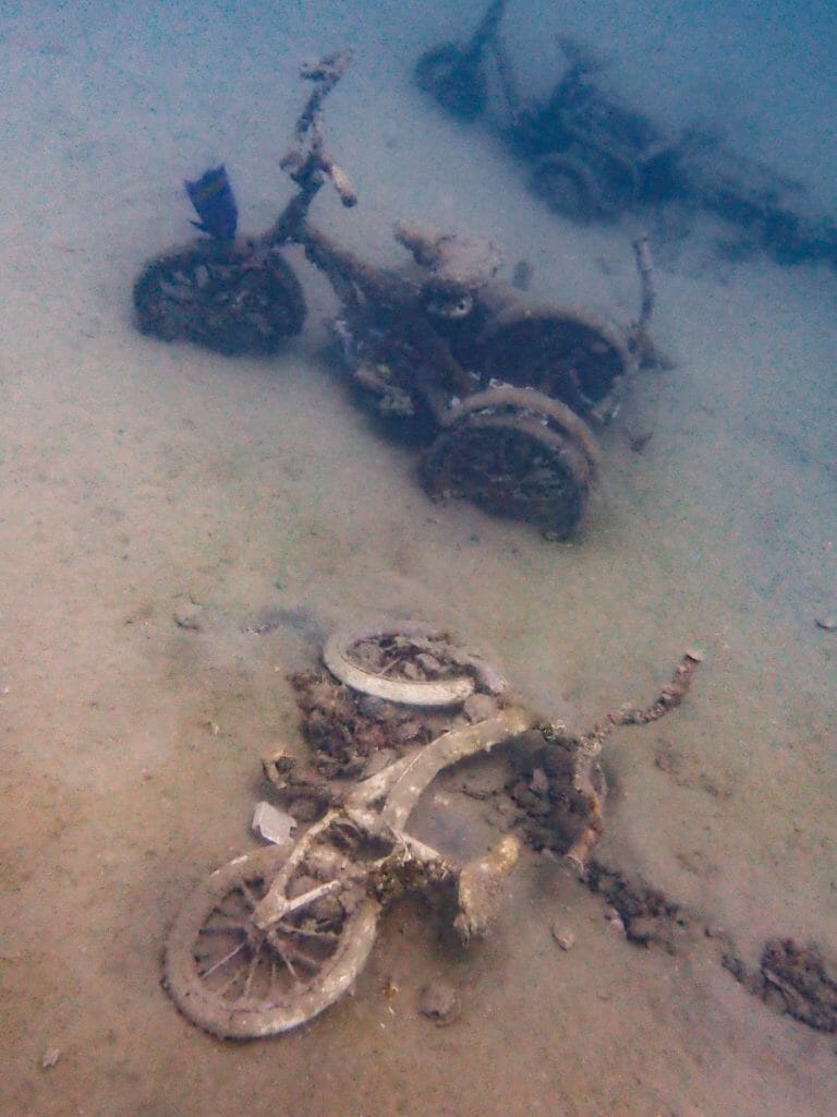 Motorcycles on the ocean floor