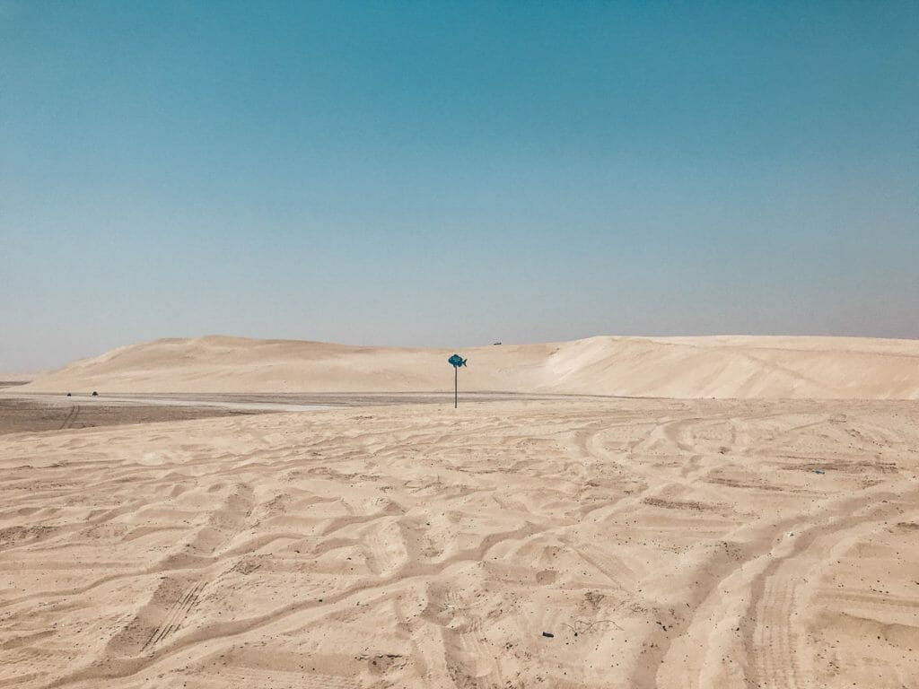 Fish sign in the desert in Qatar