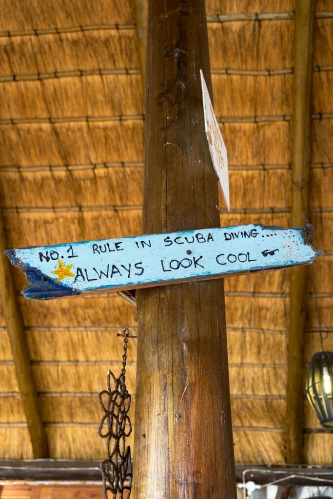 Funny sign for divers