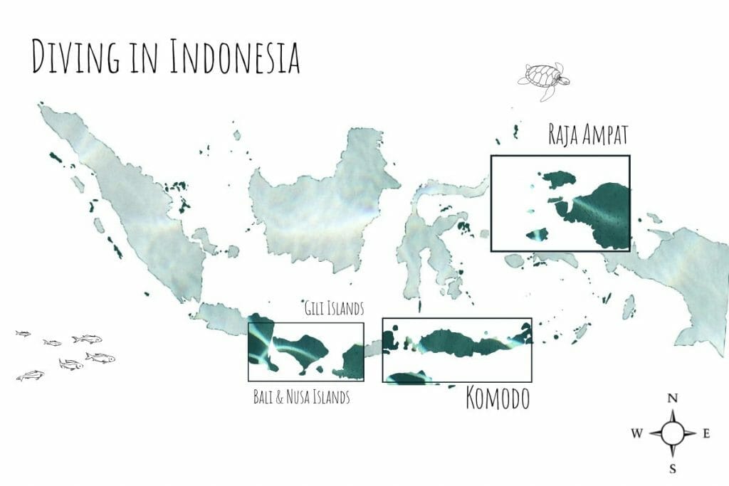 Dive map of Indonesia