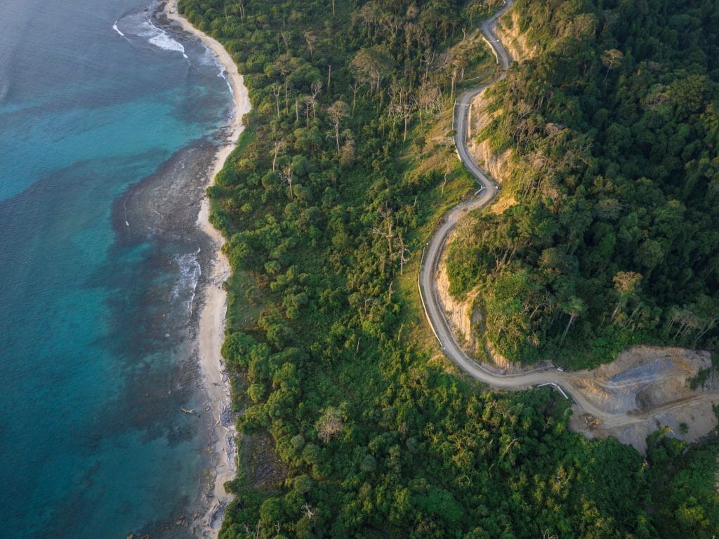 Aerial view of Great Nicobar Island
