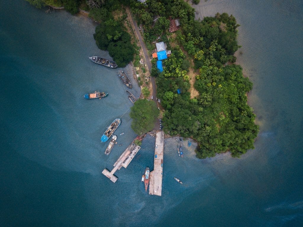 Aerial view of Port Blair, Andaman