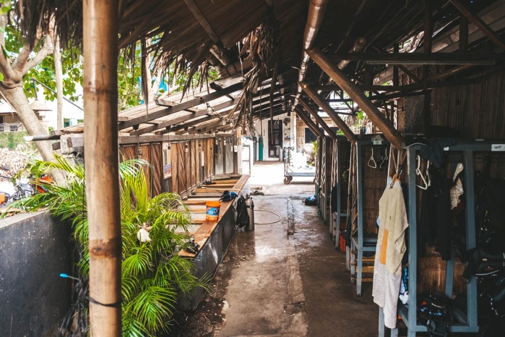 storage area at Bongo Divers in Dauin