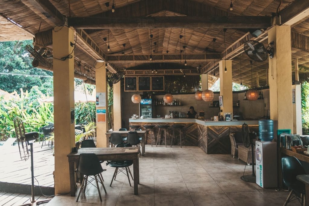 Cafe with chairs and bar at Bongo Bongo